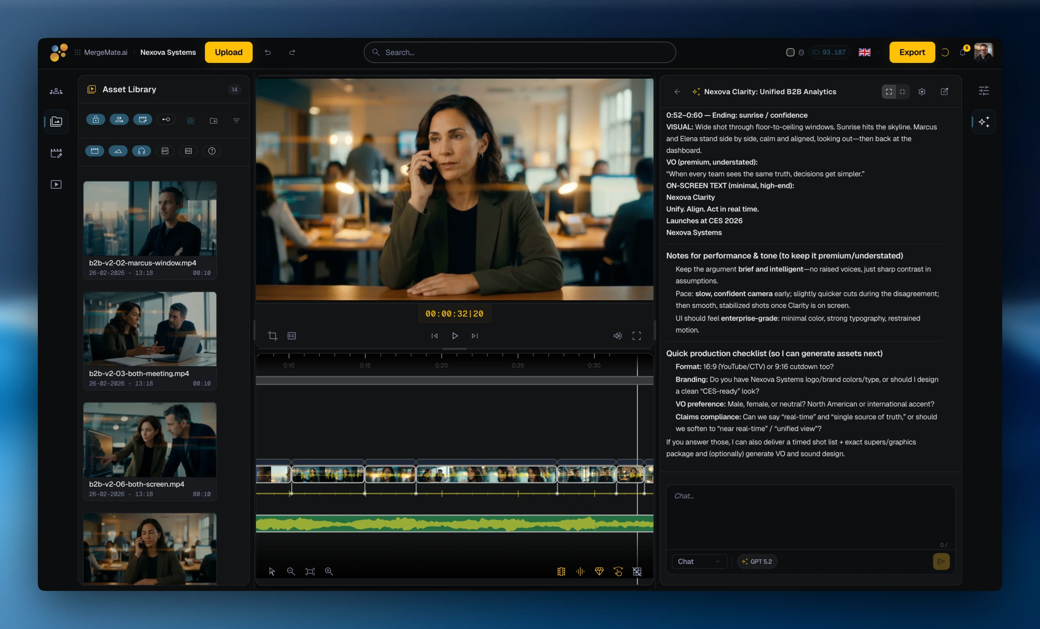 MergeMate.ai — Mergi, your AI creative partner for video production
